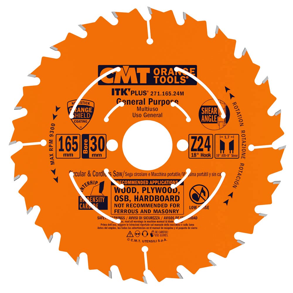 CMT 271.165.24M ITK Plus RIP and Crosscut Blade 165X1.7X30 Z=24