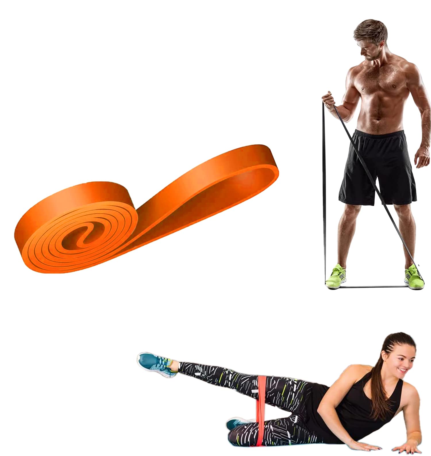 Training Band Elastic Resistance Band for Fitness Crossfit Training for Male and Female Orange 35 kg. 35 kg