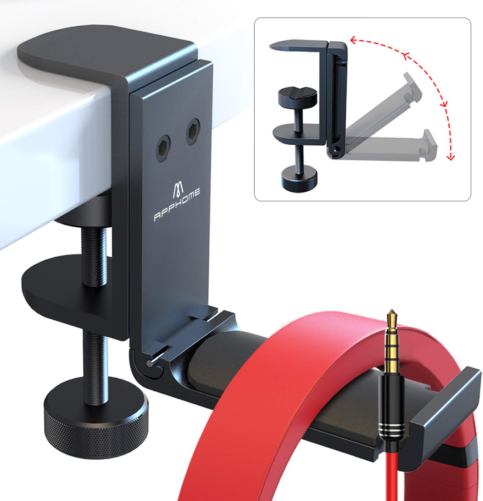 Mua Apphome 最新アップグレード 卓下折りたたみ式ヘッドホンスタンドハンガー ケーブルクリップオーガナイザー付き アルミニウム製ヘッドセットスタンドホルダー デスク下 ヘッドホンブラケットクランプフック 省スペース Pcゲームヘッドセット Tren Amazon Nhật Chinh