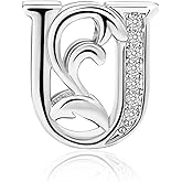 925 Sterling Silver Letter Charms for Pandora Bracelets Letter A Charm Alphabet Initial Beads Jewelry Gift for Women Girls
