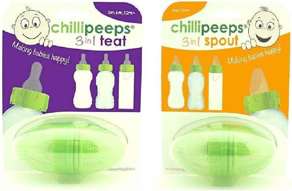 Chillipeeps Bundle 3 in 1 Spout 3 in 1 Teat - 2 Items Supplied (Dispatched from UK)