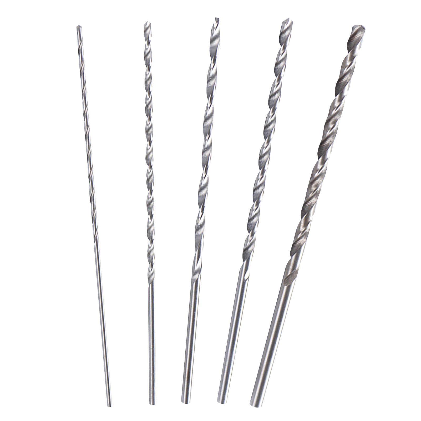 5PCS Extra Long Twist Drill Bit Set, 150mm Long High-Speed Steel Wood Drill Bits, 2MM 3MM 3.5MM 4MM 5MM Hardness Spiral Wood Drill Bit Straight Shank Set for Drilling Tool Woods Plastic Hard Metal