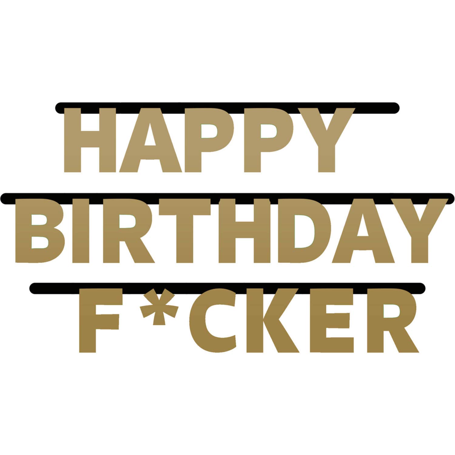 Folat 65309 Happy Birthday F*cker 3mtr Letter Banner Fun Party Decoration