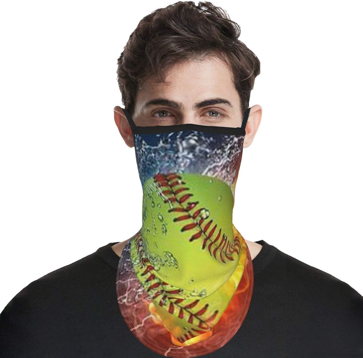 Bandana Face Mask Ice Silk Neck Gaiter Softball World Series for Men