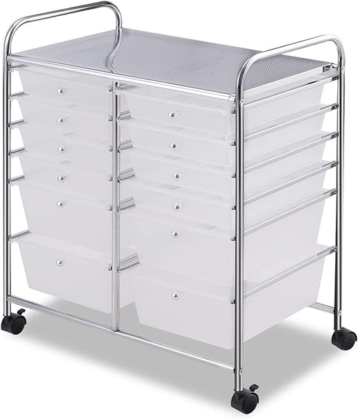 Amazon Com Arabyan Brothers 12 Storage Drawer Rolling Cart Studio