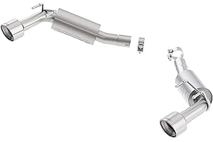 BORLA 11775 Axle-Back Performance Exhaust System for 2010-2013 Chevrolet Camaro SS 6.2L V8 T-304 Stainless Steel S-Type Sound Dual Split Rear Single 4.5" Round Polished T-304 Stainless Tips Each Side