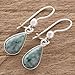 NOVICA Artisan Handmade Jade Dangle Earrings Fair Trade Sterling Silver Green Guatemala Cypress [1.4 in L x 0.4 in W x 0.2 in D] ' Pale Green Tears'
