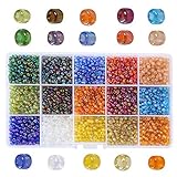 Efivs Arts 6/0 4mm Seed Porcelain Loose Beads Round Ball for DIY Bracelets,Necklaces, Key Chains and Kid Jewelry Bead Box Kit,J007