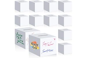 ZZHXKJHKY 12 Pack 10" Ballot Box Raffle Boxes Elegant Large White Cardboard Box 10 x 10 x 10 Inch Donation Box - Multipurpose Large Event Raffle, Donation, Wedding, Funeral, Birthday Favor Boxes for DIY (12)