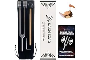 KAIGESZAD C 128 Hz Tuning Fork with Reflex Hammer for Healing Chakra Set– Medical-Grade Weighted Tuning Fork 128 Hz Healing Instrument for SPA, Yoga, Meditation, and Relaxation– Sound Therapy Instruments