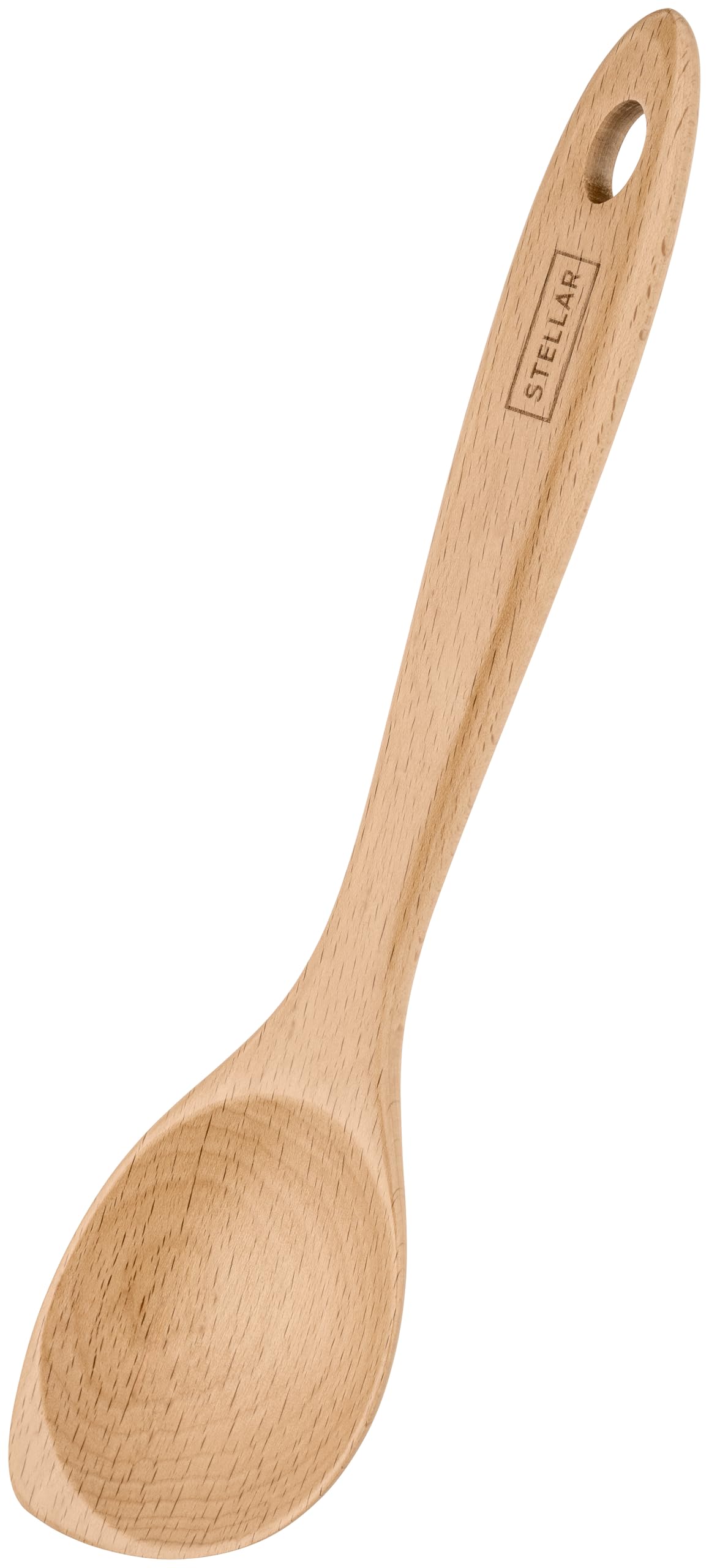 Stellar Beech Tools Scraper Spoon, Safe for Non-Stick Pans, Solid Beech Wood