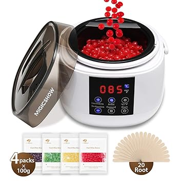 MIGICSHOW Wax Warmer, Haarentfernung Wachs Wachswärmer für Hände, Beine, Gesicht usw. Wachsgerät mit LCD Temperaturanzeige 50