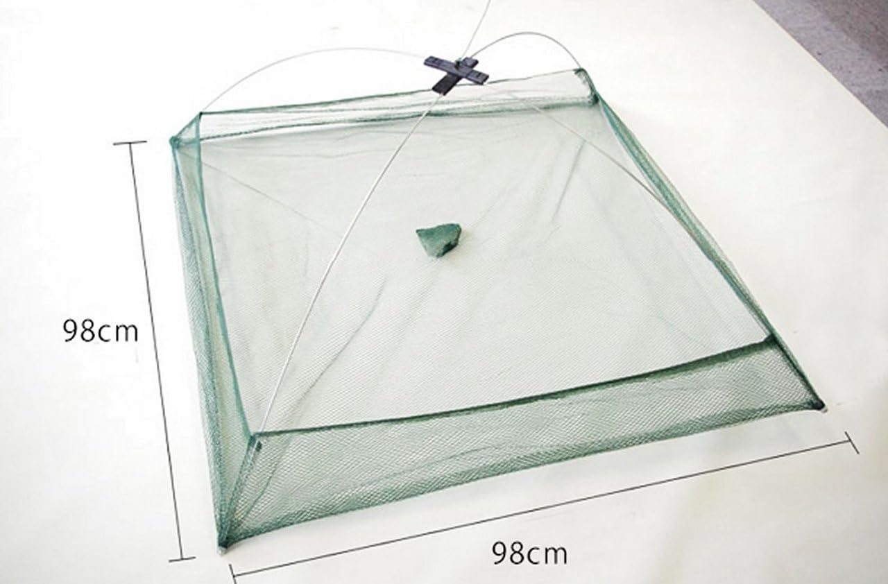 Amazon 釣り 海 川 魚捕り用 仕掛け 道具 アウトドア 折りたたみ式 持ち運び 網を引き上げる時のワクワク感がたまらない 一網打尽 大漁捕穫 大型 四手網 Bigサイズ ミッション 玉網 ランディングネット