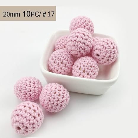 Best for baby Hölzern Perlen häkeln Süßigkeits Rosa 20mm 10PC Diy Korne Beißring aus Holz Baby Beißring Spielzeug Pflege Schm
