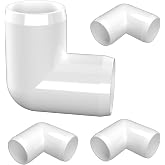 FORMUFIT F11490E-WH-4 90 Degree Elbow PVC Fitting, Furniture Grade, 1-1/4" Size, White (Pack of 4)