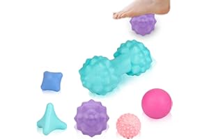 LITLUCIS Lacrosse Ball,Massage Ball,Fasciitis Muscle Ball 6 Piece Set. Plantar Fasciitis rRelief,Back Massage,Trigger Point Muscle Knots and Yoga Therapy