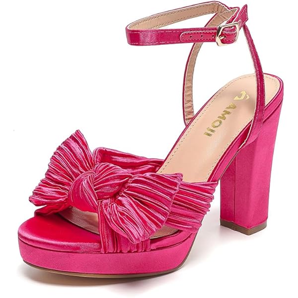 JENN ARDOR Women's Platform Heels - Lace Up Strappy Sandals With Butterfly & Bow Details