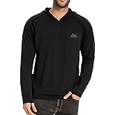 UVSAI Men’s UPF 50+ Hoodie Shirt Long Sleeve Permanent UV Sun Protection Vented Tee Performance for Outdoor Hiking Fishing