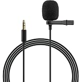 EKAT Car Microphone for Stereo 3.5mm Plug and Play Wired Mic | Compatible with Vehicle Head Unit Radio, Noise Canceling, Lavalier Clip