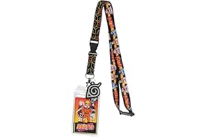 Naruto Classic Sasuke Sakura and Naruto ID Badge Holder Lanyard w/Rubber Pendant and Collectible Sticker