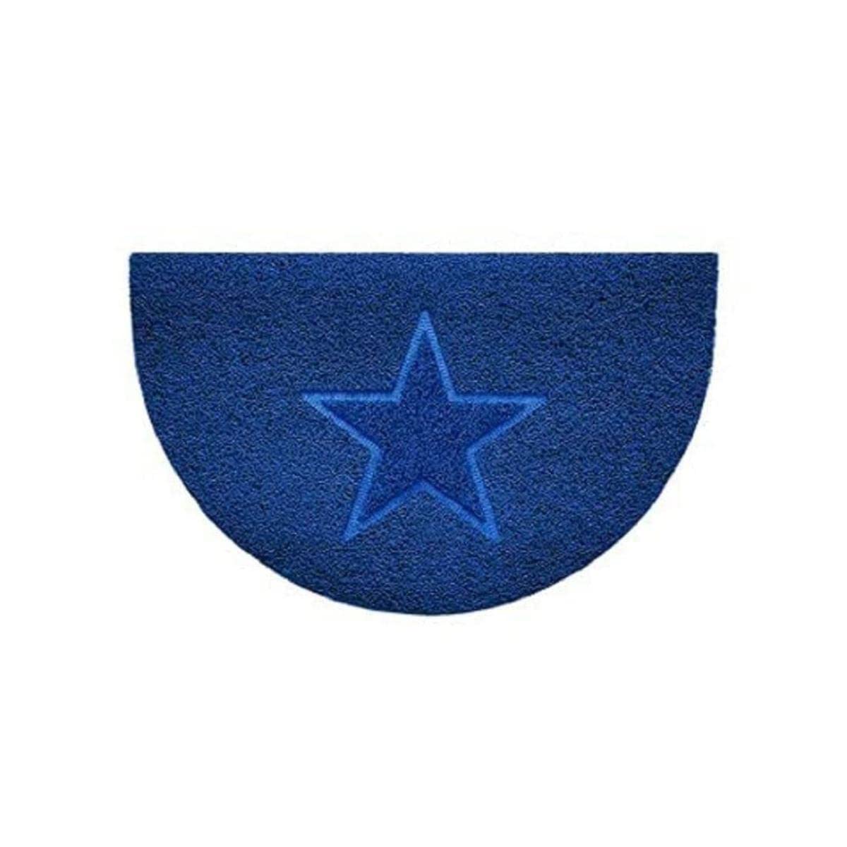 Nicoman Embossed Halfmoon Half Circle Door Mat Dirt-Trapper Jet-Washable Doormat 70x44cm (Blue, STAR Shape) - Use Indoor or Sheltered Outdoor