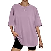 Phophila Womens Oversized Summer T Shirts Short Sleeve Fashion Casual Beach Vacation Clothes Plus Size Gym Workout Tee Tops