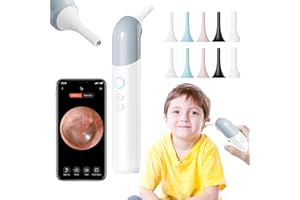 Qimic Wireless Otoscope Ear Camera - 1080P WiFi Otoscope with 6 LED Lights, Ear Scope Camera with 10 Colorful Accessories for Kids,Pets &Adults,Support Photo and Video, Compatible with Android