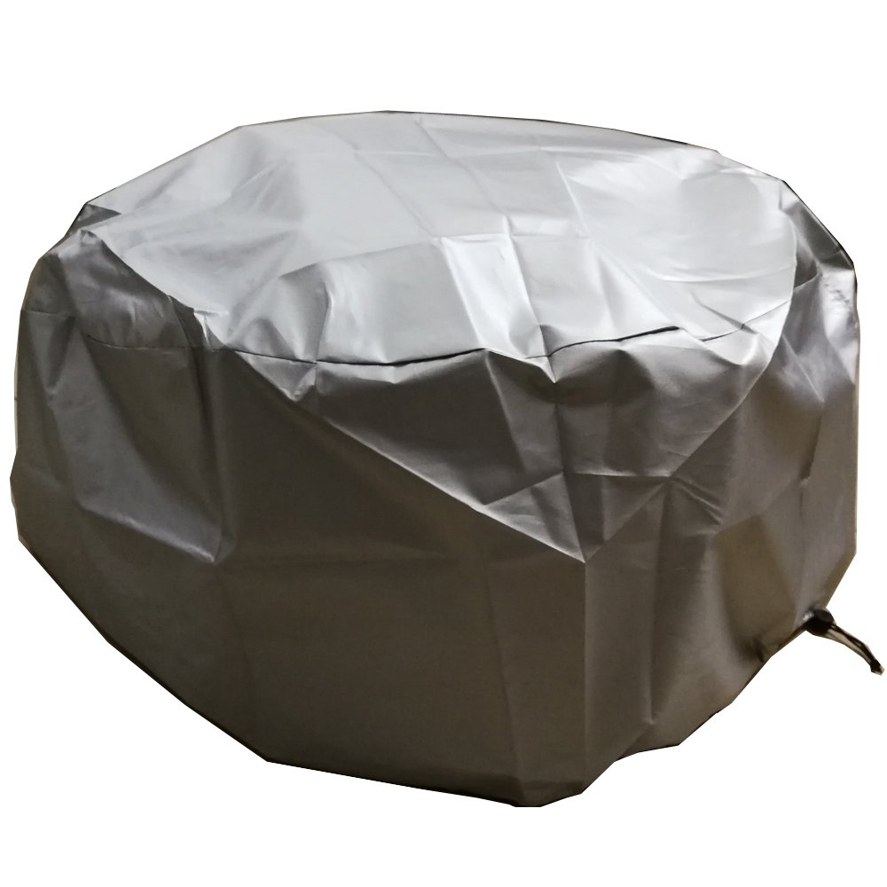 LU2000 Outdoor Round Fire Pit Cover, Firepit Protective Rain Cover, Waterproof UV Protective