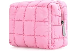 E-Tree Cute Makeup Bag,Quilted Cosmetic Bag,Make up Pouch for Purse,Toiletry Zipper Pouch,Checkered Bag,Travel Case,Storage P
