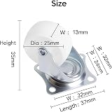 QOPAHI 25mm Castor Wheels - Small Trolley Swivel Casters with Rubber Base (Pack view 2