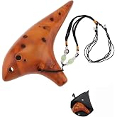 12 Hole Alto C Ceramic Ocarina, Handcrafted Tuned w Songbook for Beginners | Premium ceramic, smooth glaze finish. Precise tuning, warm resonant tone.Intuitive fingering,beginner-friendly. For all ages.