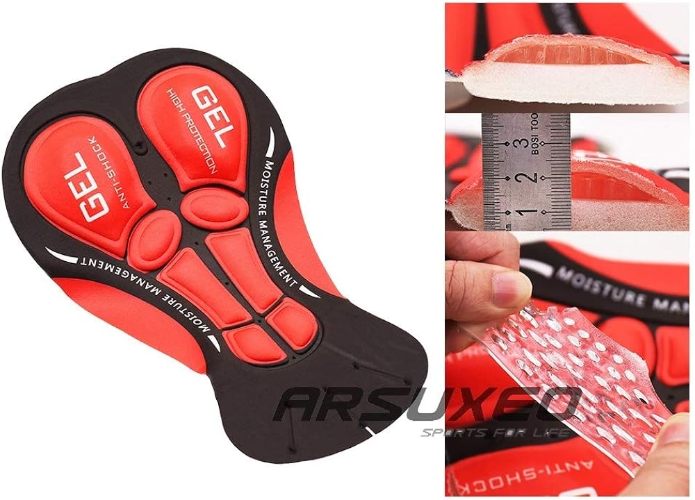 3D QA Gel Padded Bicycle Cycling Underwear Shorts Bike Short Breathable Pants for Men and Women: Clothing
