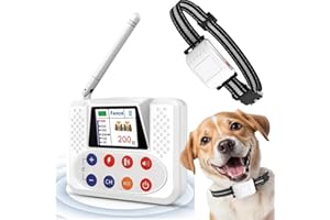 NBSUN Wireless Dog Fence System, Electric Fence for Dogs & Training Collar with Big LCD Screen, Portable Wireless Fence with 2.4G PFC Antenna, Waterproof & Adjustable Dog Perimeter Collar