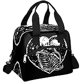 Insulated Lunch Bag Women Men Skeleton Skull Love Kiss Large Reusable Lunch Box Leakproof Lunch Tote Bag Cooler Bag with Adjustable Shoulder Strap Travel Picnic Work Beach