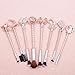 Thrones Eye Makeup Brushes - 8pcs Wand Makeup Brushes with Soft Synthetic Fiber and Metallic Handle for Eyebrow Eyeshadow Foundation Blending and Lips, Game Gift for Sister Girls (Rose Gold)