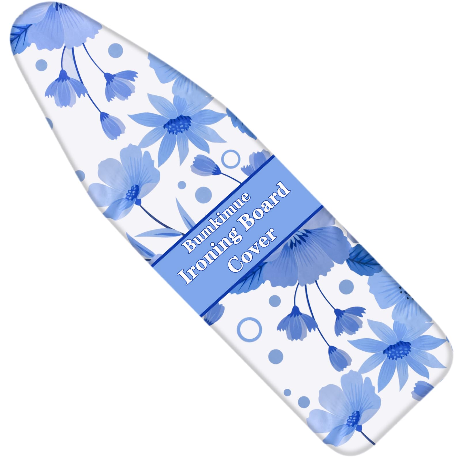 Photo 1 of Bumkimue Ironing Board Cover and Pad, Standard Size 15x54, Thickening Padding, Elastic Edge, Resist Scorching and Staining, Adjustable Fastener, Heavy Duty Padded Iron Board Cover (Blue White)