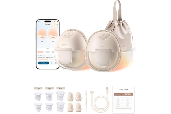 eufy Security Breast Pump Series S1, Hands-Free Electric Breast Pump with Heating Tech, App Control, Personalized Smart Rhyth