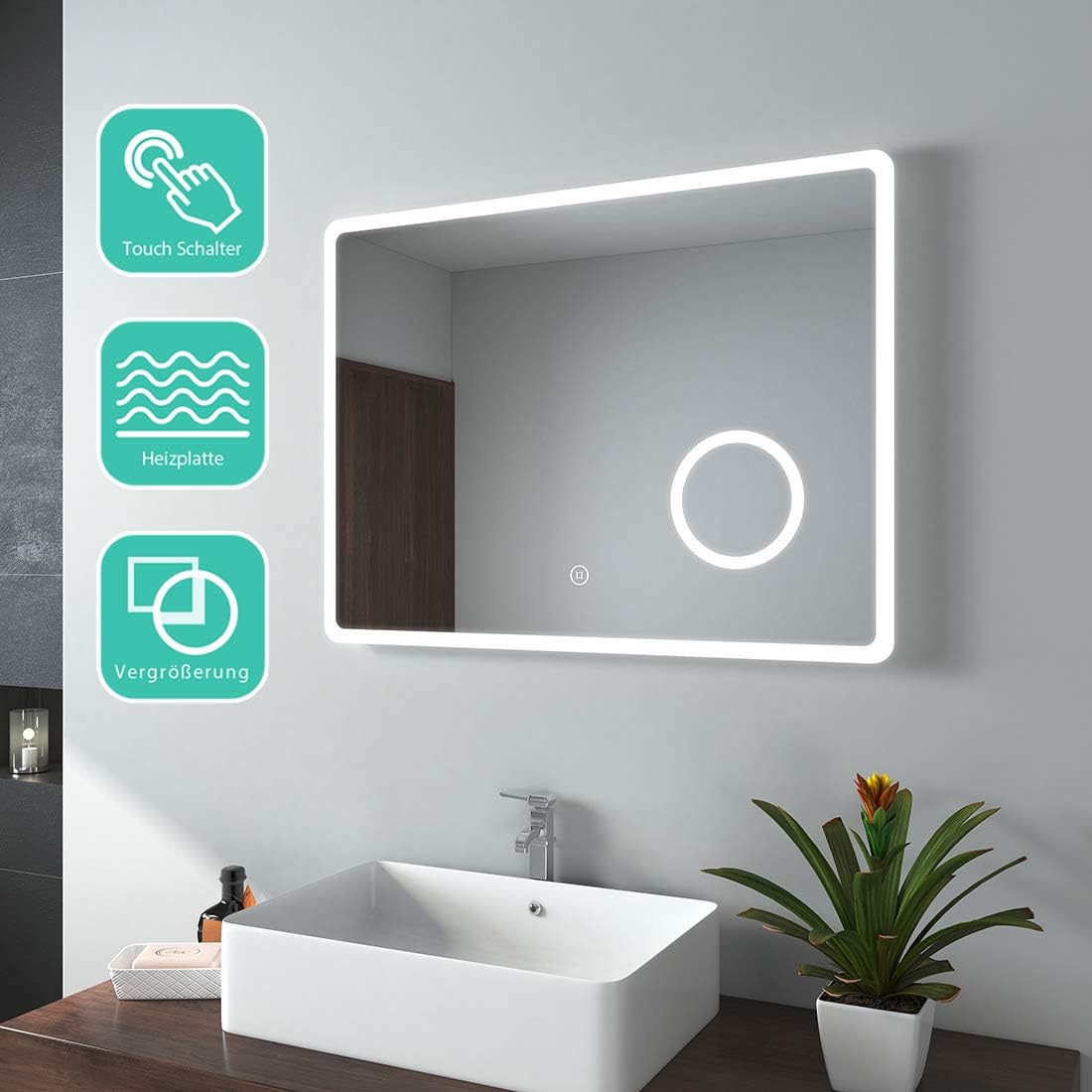 Espejos aluminio pvc vidrio cobre Tipo J. color blanco cálido espejo de