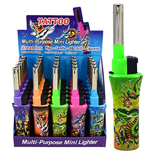 Mini BBQ Lighters Multi Purpose 5-Pack (Tattoo Print)