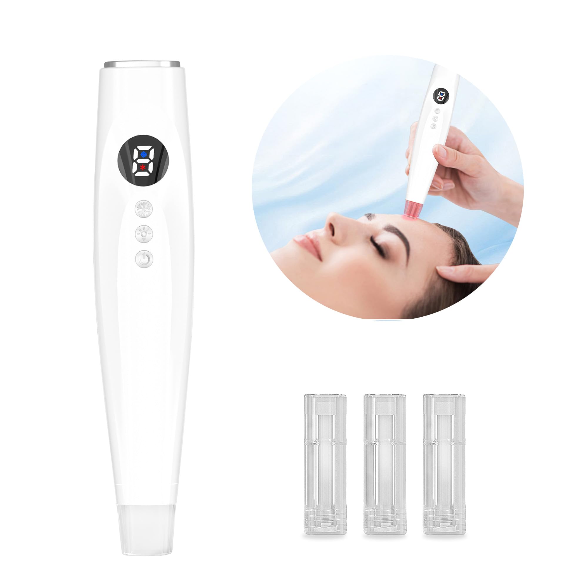 Photo 1 of Facial Skin Care Product absorbs Derma Pen Device, LED Light Therapy face Massager, Thermal and Ice Cooling Roller