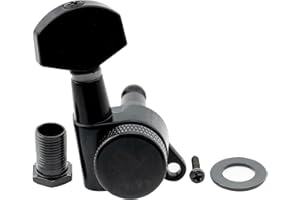 Musiclily Pro Single 15:1 Ratio Full Sealed Locking Machine Head Bass Side Tuner Tuning Peg Key with Hex Button for Strat Tel