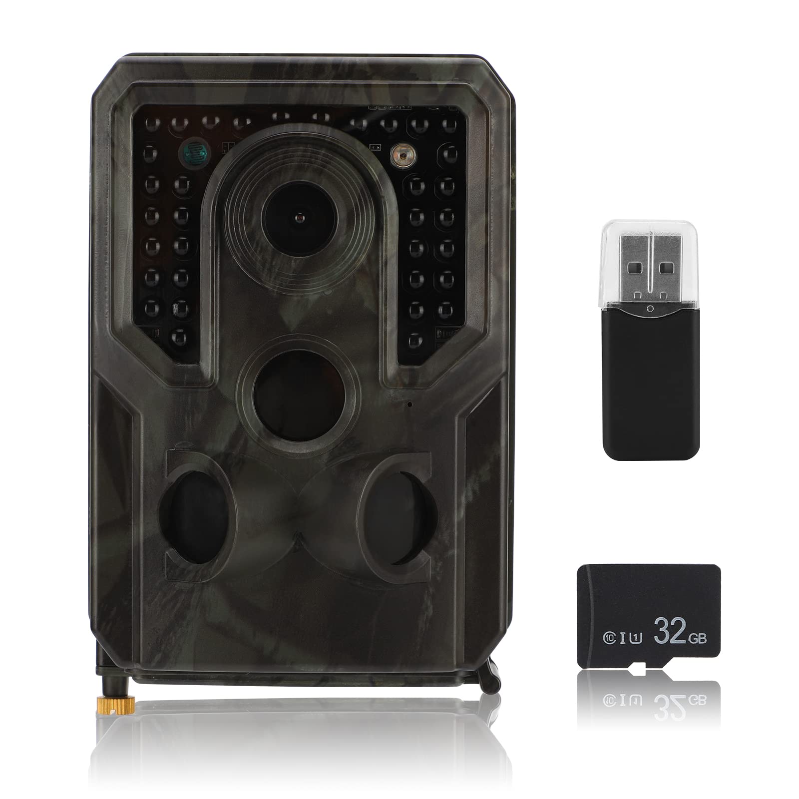 icyant Wildlife Camera,12MP 1080P Night Camera Outdoor Wildlife Hunting Camera 0.8s Trigger Speed IP54 Waterproof Night Vision Trail Camera with 32G SD Card for Wildlife Monitoring, Hunting Games