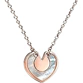 RONYOSTING Premium Heart Birthstone Necklace for Her,Detachable Double Heart Pendant, Silver Jewelry Gifts for Wife Fiancee Daughter Girlfriend with Luxury Gift Box