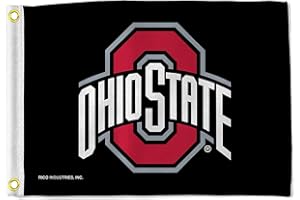 Rico Industries NCAA Ohio State Buckeyes Black 12" x 18" Utility Flag - Double Sided - Great for Boat/Golf Cart/Home ect.
