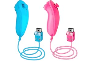 SWeien Nunchuck Controller, 2 Pack Nunchuck Controller Replacement for wii Nunchuck Controller Joystick Gamepad, Compatible w