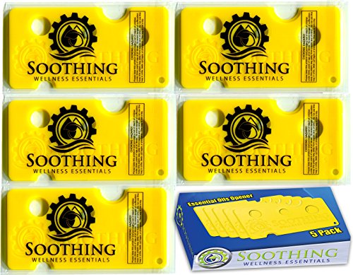 5 Pack Essential Oils Opener Key Tool Set (CANARY YELLOW) - The Perfect Opener and Remover Accessory for Roller Balls and Caps on Most Bottles - for DoTerra, Young Living, Aura Cacia & more