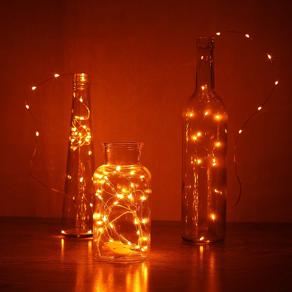 SEEOU 6 Pack Orange Fairy String Lights Battery Operated Fairy Lights