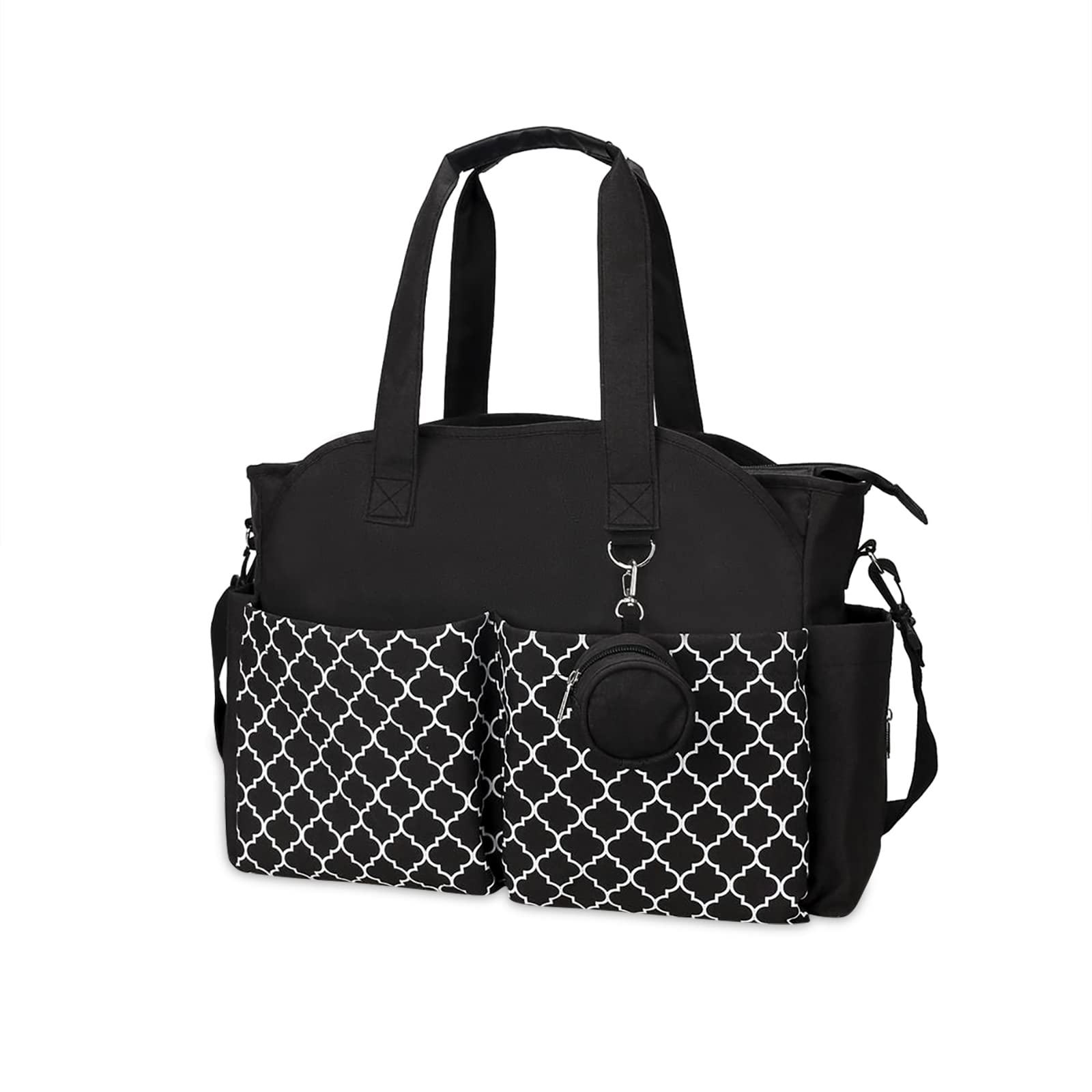 SONARIN Changing Bag for Baby, Multi-Function Baby Diaper Bag with Shoulder Strap, Maternity Travel Nappy Bag with Pacifier Bag, Large Capacity for Mom and Dad (Black)