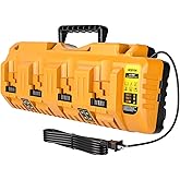 DCB104 20V Battery Charger, 4-Port Fast Charger Replacement for Dewalt 12V/20V Max Batteries with USB Port, Compatible with DCB120 DCB127 DCB200 DCB204 DCB205 DCB206 DCB609