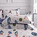 BuLuTu Cotton Space Rocket Print Bed Pillowcases Set of 2 Queen White Universe Adventure Theme Star Kids Pillow Covers Decorative Standard for Boys Girls Envelope Closure End (2 Pieces,20